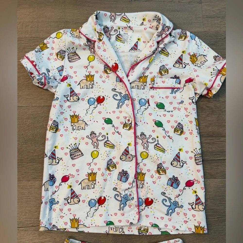 Roller Rabbit Birthday Bonanza Polo Pajamas Set XXS - Picture 2 of 8
